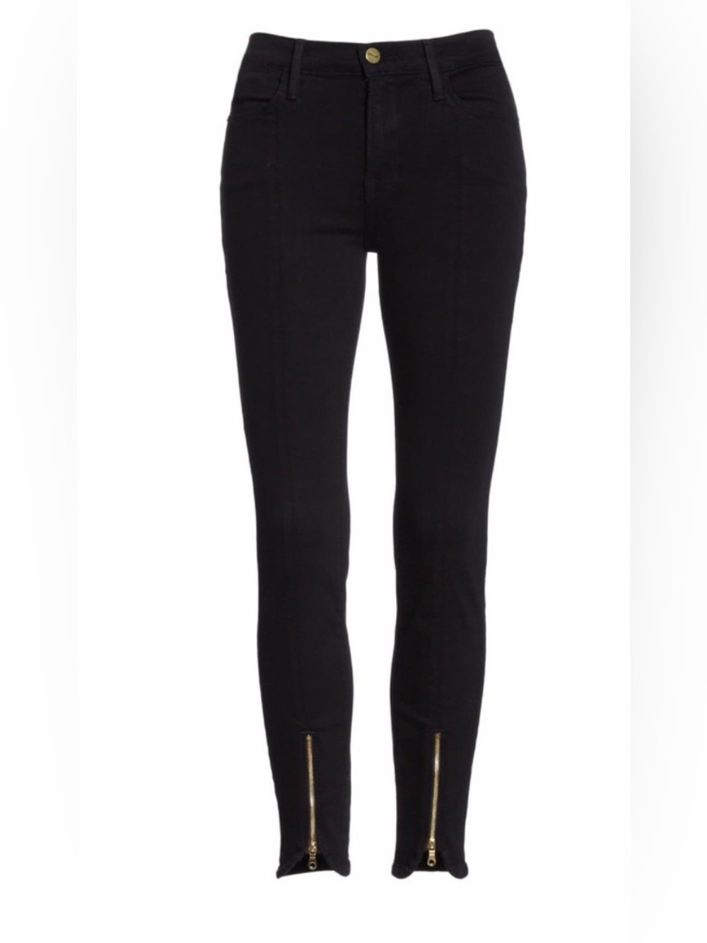 Frame Le High Skinny Jeans in Black, Size 28